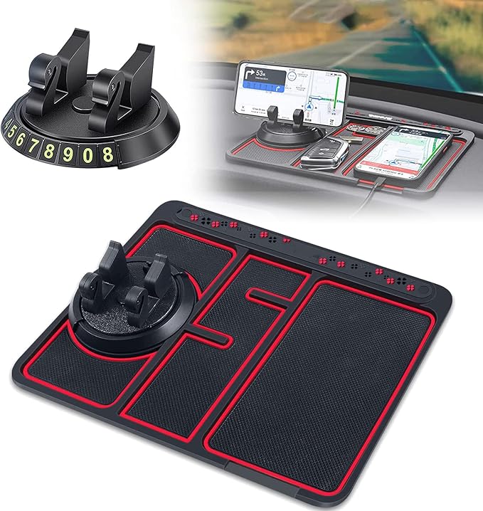 Tapis de Téléphone Antidérapant 4 en 1 pour Voiture